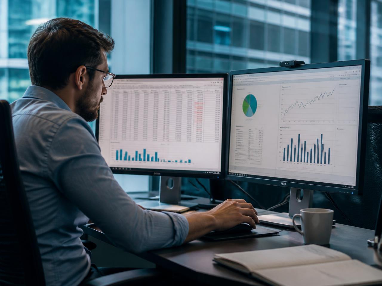 Analista financeiro acompanhando indicadores